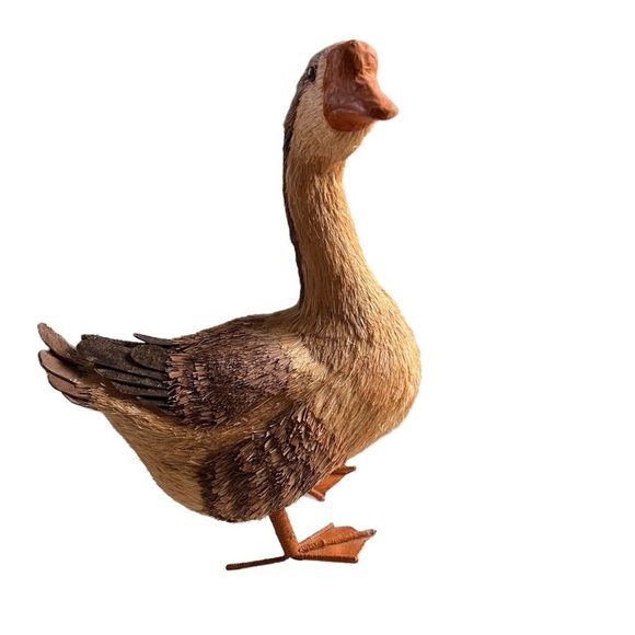 Source Unknown Other - Duck-Goose Figure, Lifelike Natural Bristle & Feather Lightweight 13 “ Tall